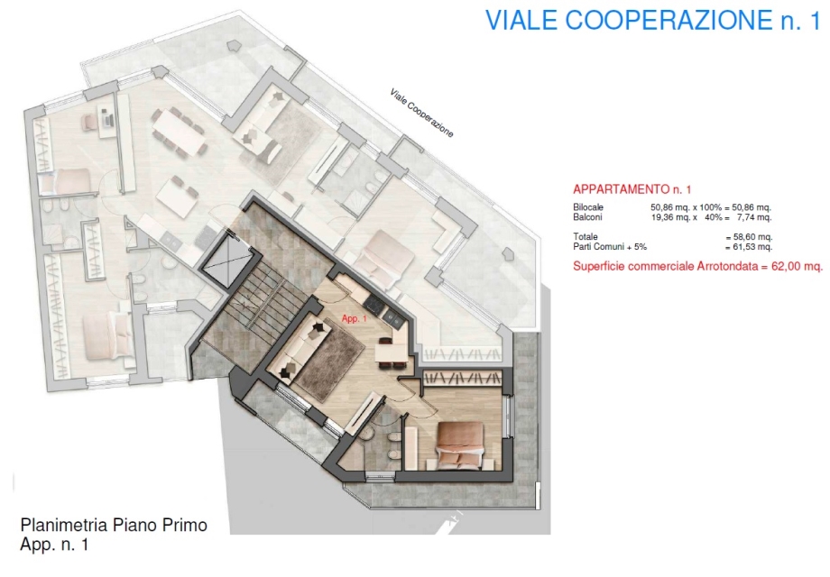 Appartamento in palazzina di 2 locali 