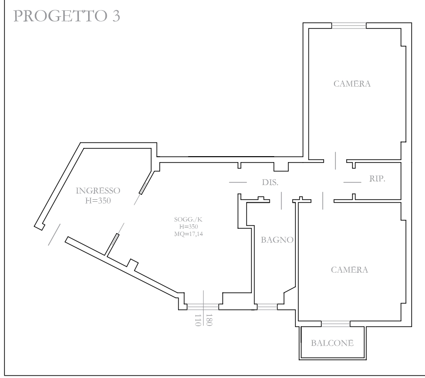 Appartamento in condominio di 3 locali MILANO -CITTÀ STUDI  di 81 mq