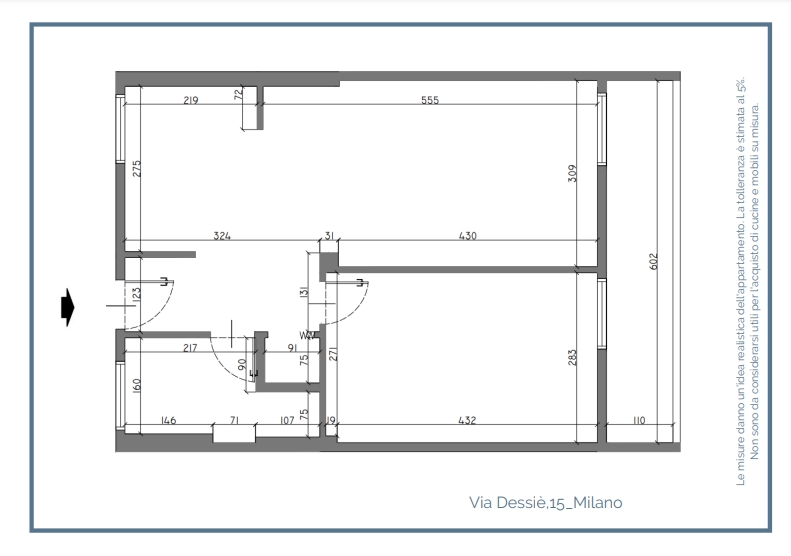 Appartamento in condominio di 2 locali MILANO di 56 mq