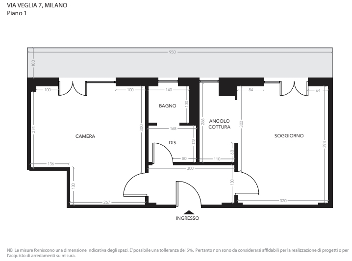 Appartamento in condominio di 2 locali MILANO ISTRIA di 52 mq