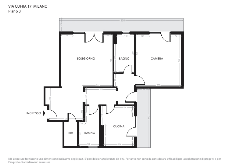 Appartamento in palazzina di 3 locali MILANO - ISTRIA di 96 mq