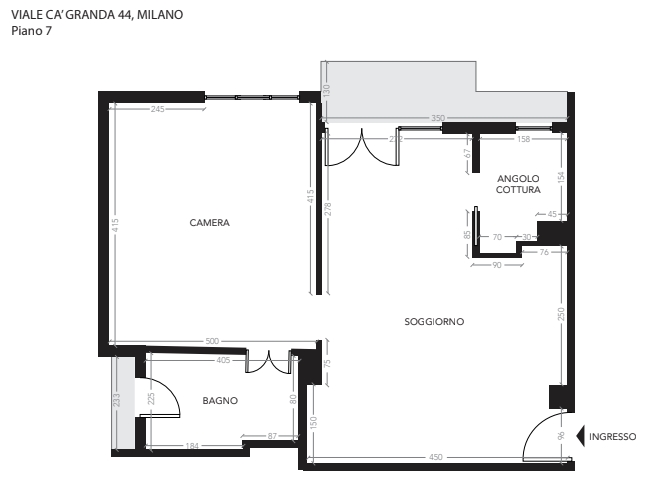 Appartamento in condominio di 2 locali MILANO di 62 mq