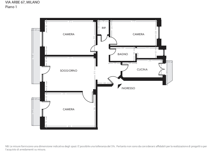 Appartamento in condominio di 4 locali MILANO - ISTRIA di 104 mq