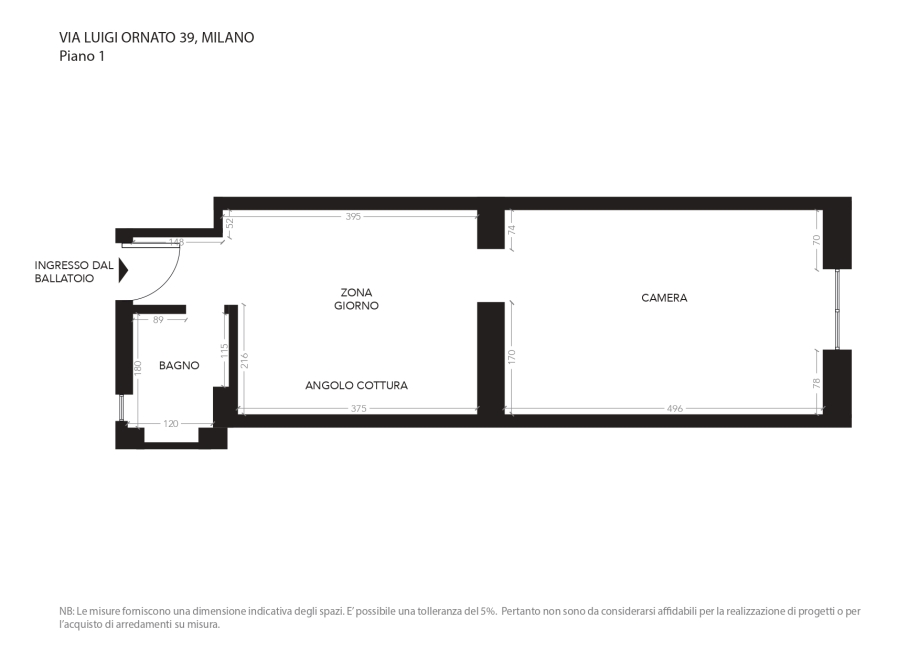 Casa di corte di 1 locale MILANO NIGUARDA di 38 mq