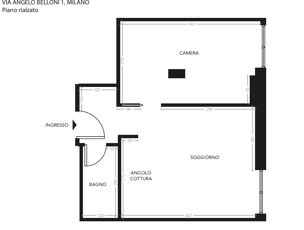Appartamento in condominio di 2 locali MILANO di 40 mq