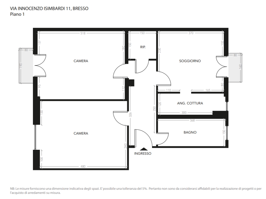 Appartamento in condominio di 3 locali BRESSO di 85 mq