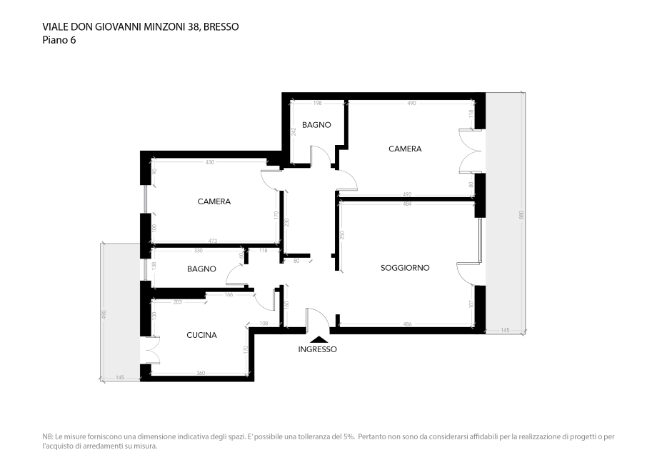 Appartamento in condominio di 3 locali BRESSO di 109 mq