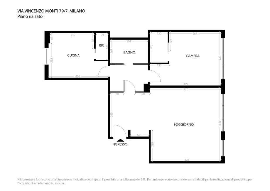 Appartamento in condominio di 2 locali MILANO  di 86 mq