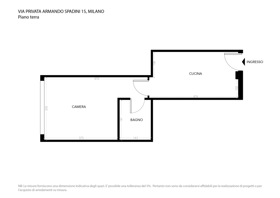 Appartamento in condominio di 1 locale MILANO  di 35 mq