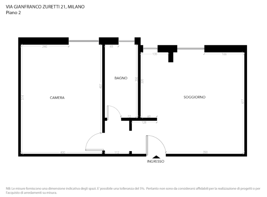 Appartamento in condominio di 2 locali 