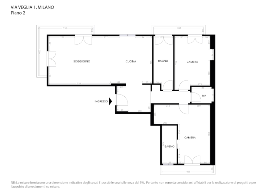 Appartamento in palazzina di 3 locali MILANO - ISTRIA di 118 mq