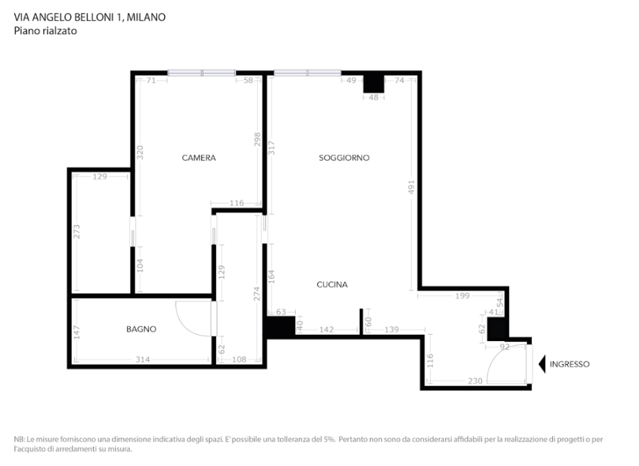 Appartamento in condominio di 2 locali MILANO di 58 mq