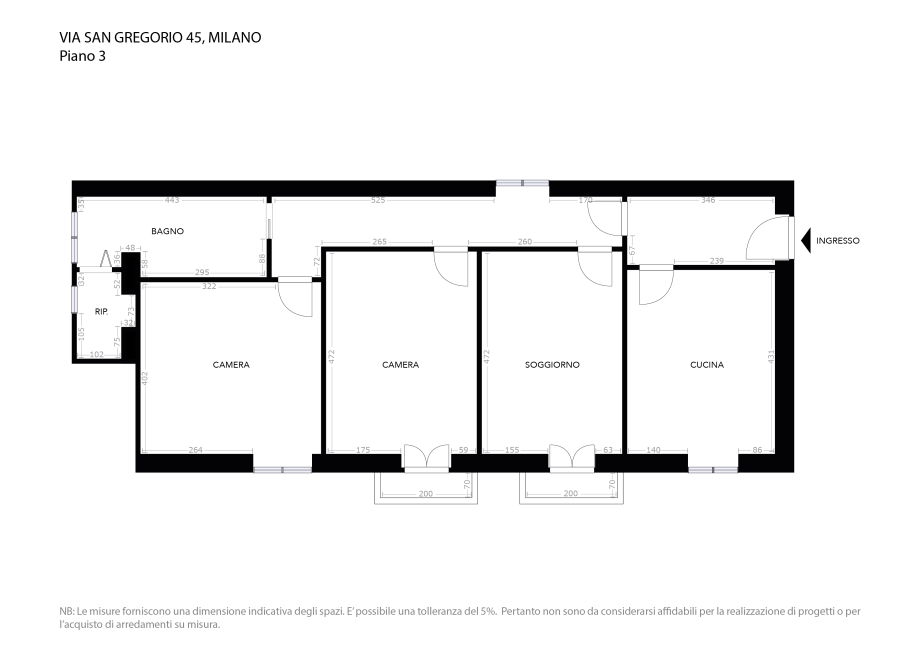 Appartamento in condominio di 3 locali MILANO di 100 mq