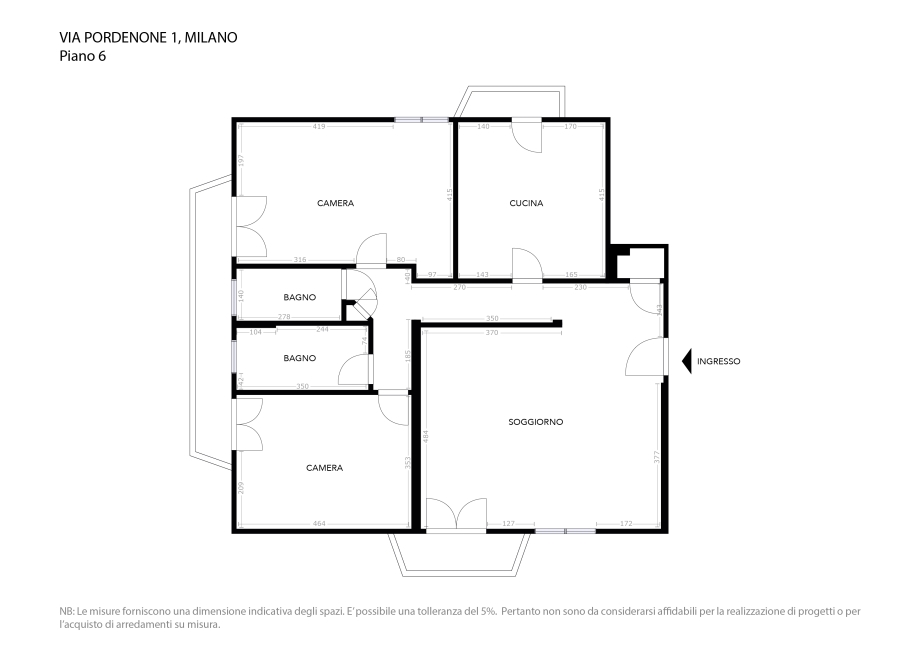 Appartamento in condominio di 4 locali MILANO UDINE di 138 mq