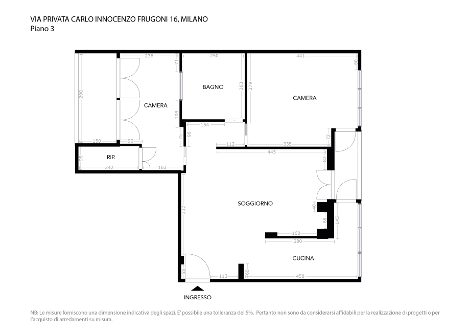 Appartamento in palazzina di 3 locali MILANO NIGUARDA di 80 mq