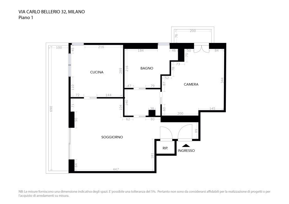 Appartamento in palazzina di 2 locali AFFORI di 67 mq