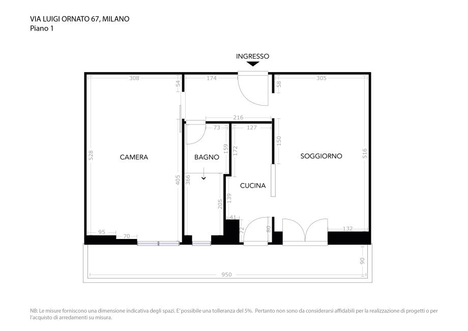 Appartamento in condominio di 2 locali 