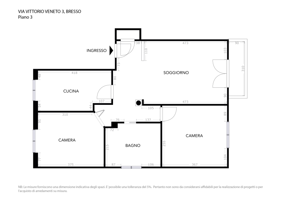 Appartamento in condominio di 3 locali 