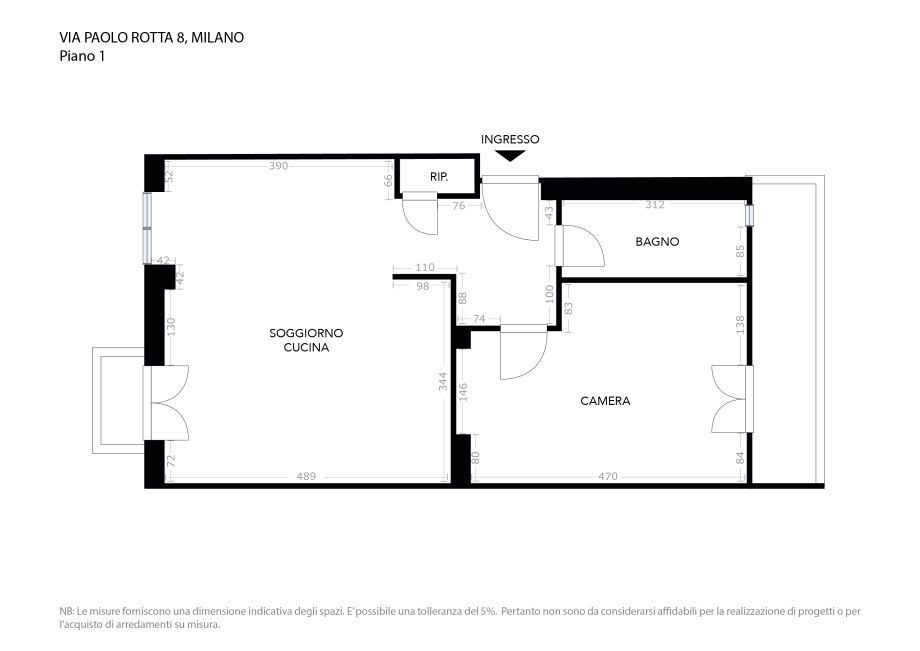 Appartamento in palazzina di 2 locali 