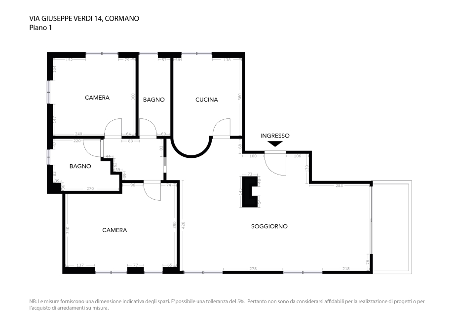 Porzione di villa trifamiliare di 3 locali 