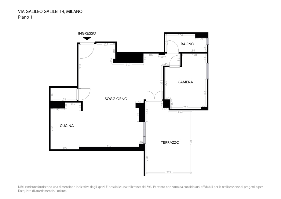 Appartamento in condominio di 2 locali 