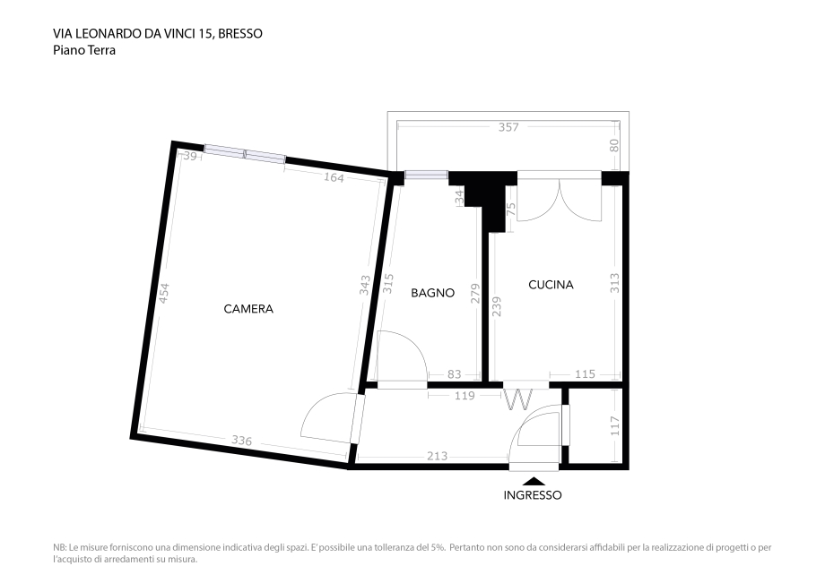 Appartamento in condominio di 1 locale 