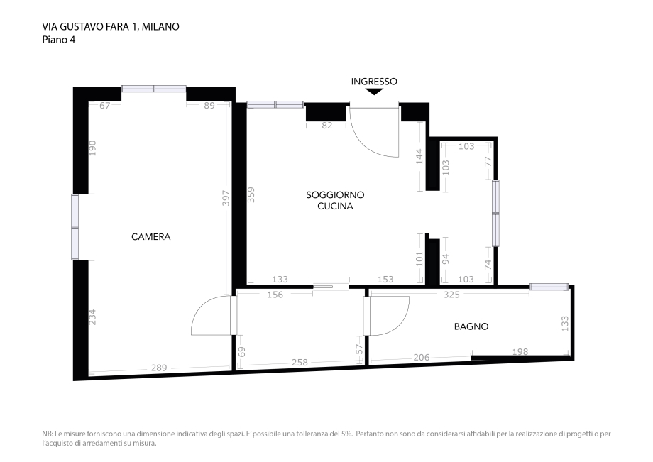 Casa di ringhiera di 2 locali 