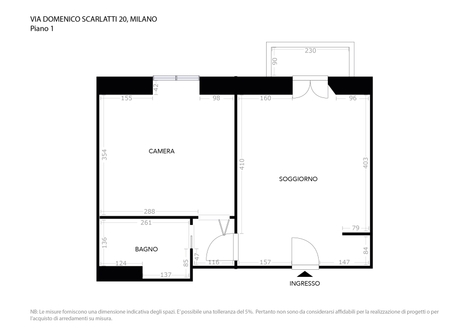 Casa di ringhiera di 2 locali 