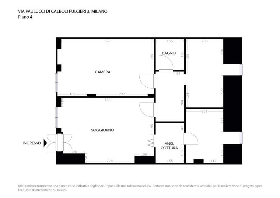 Casa di ringhiera di 2 locali 