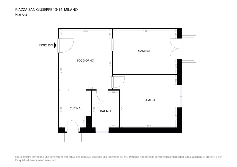 Appartamento in condominio di 2 locali 