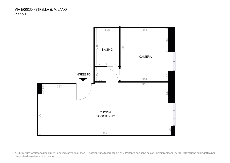 Appartamento in condominio di 2 locali 