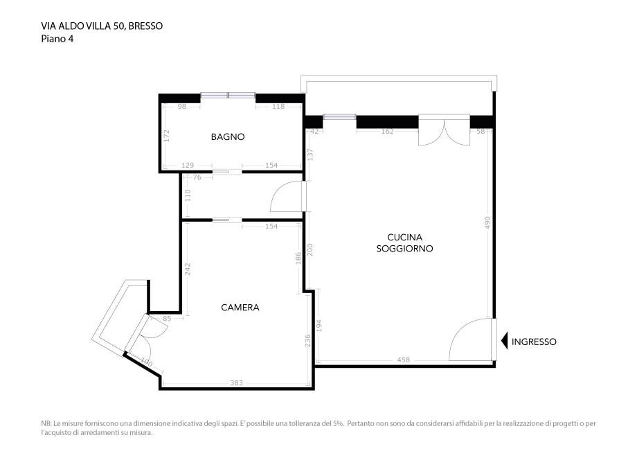 Appartamento in condominio di 2 locali 