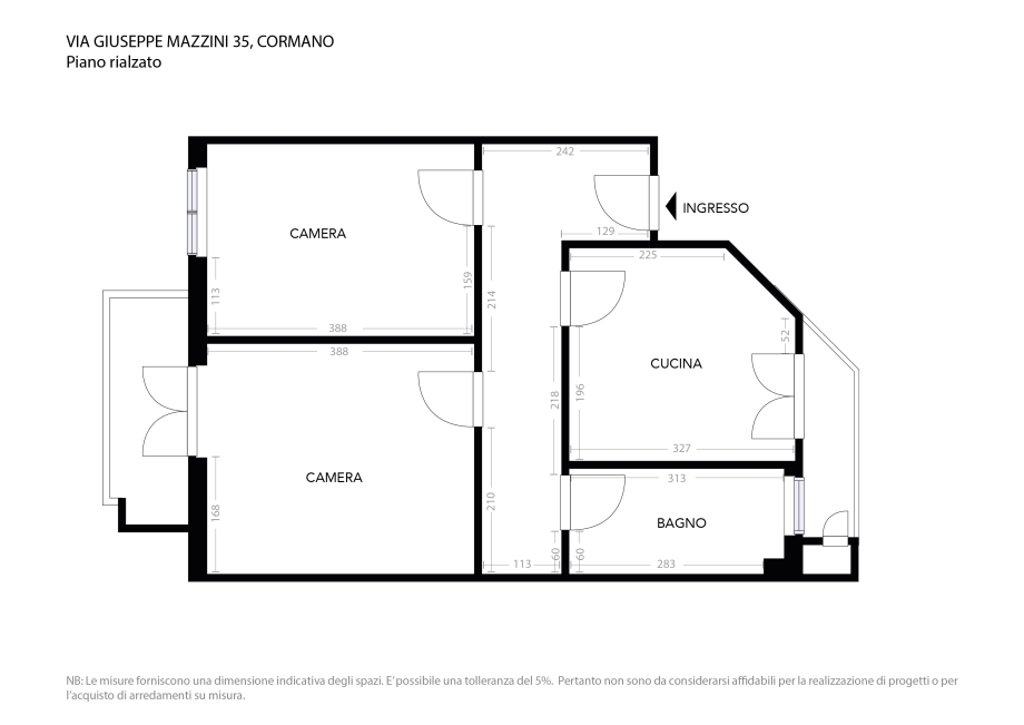 Appartamento in palazzina di 2 locali 