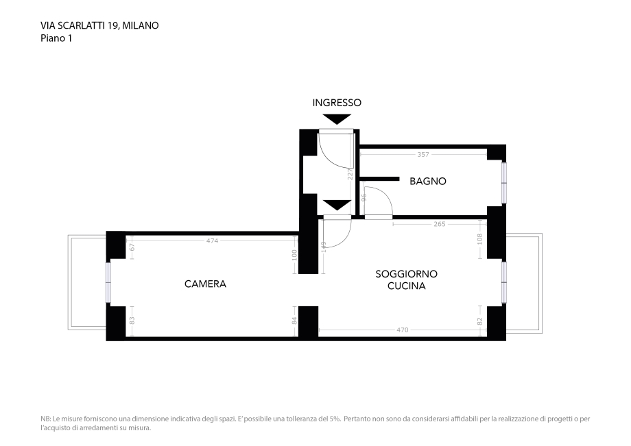 Appartamento in condominio di 2 locali 