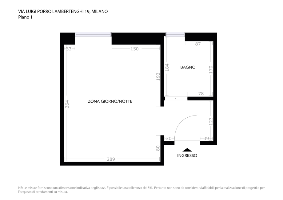 Appartamento in condominio di 1 locale 