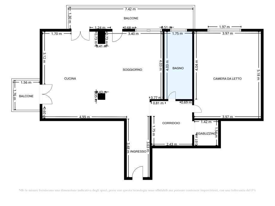 Appartamento in condominio di 2 locali 