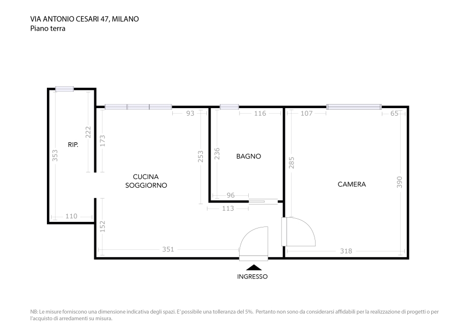 Appartamento in condominio di 2 locali 