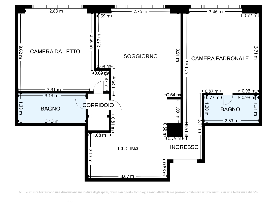 Appartamento in palazzina di 3 locali 