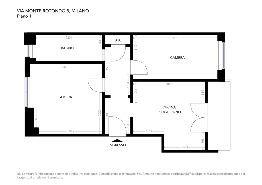 Appartamento in palazzina di 3 locali 