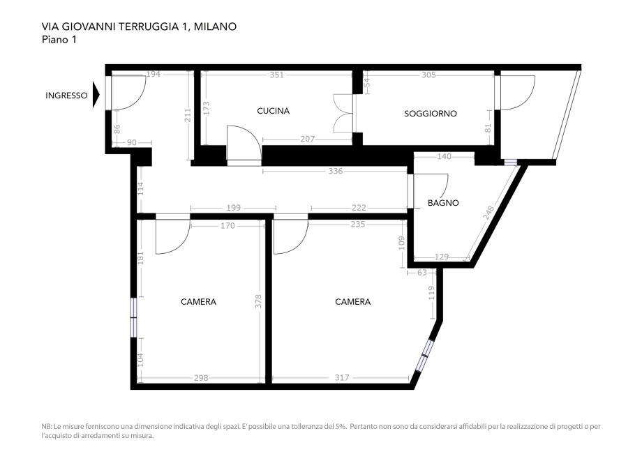 Appartamento in condominio di 2 locali 
