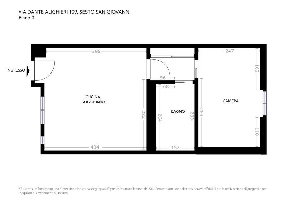 Casa di ringhiera di 2 locali 