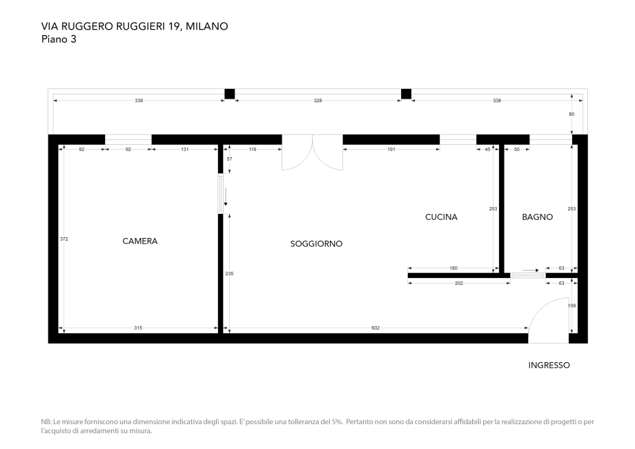 Appartamento in palazzina di 2 locali 