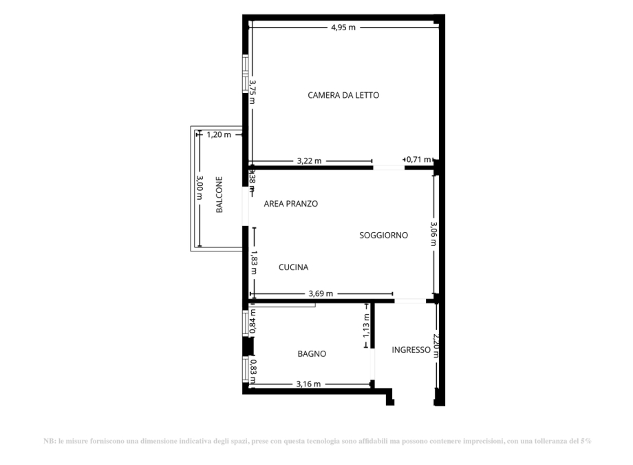 Appartamento in condominio di 2 locali 