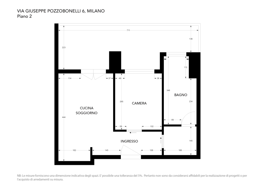 Appartamento in condominio di 2 locali 